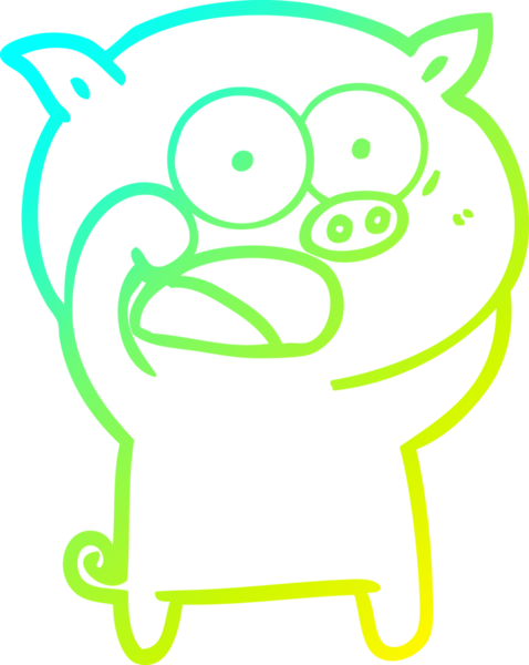 Bir insan tarafından çizilmiş bağıran domuz çizgi filmi çizimi.