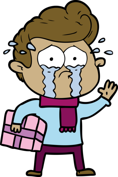 Bir insan tarafından çizilmiş, ağlayan bir karikatür.