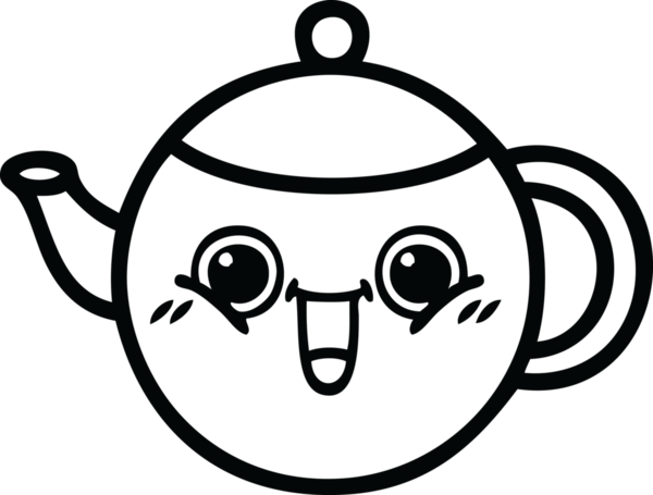 Bir insan tarafından çizilmiş çaydanlık çizimi.