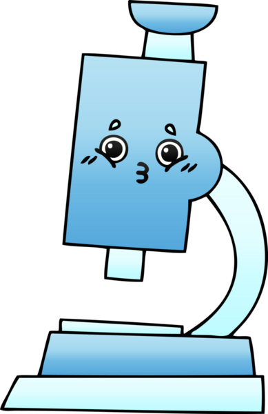 Bir insan tarafından çizilmiş mikroskobun gölgelenmiş karikatürü