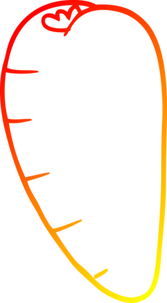 Bir insan tarafından çizilmiş karikatür kökü bitkisinin sıcak çizgi çizimi