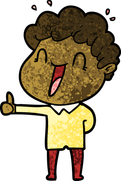 Bir insan tarafından çizilmiş mutlu bir adam.