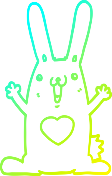 İnsan tarafından çizilmiş bir çizgi film tavşanı çizimi.