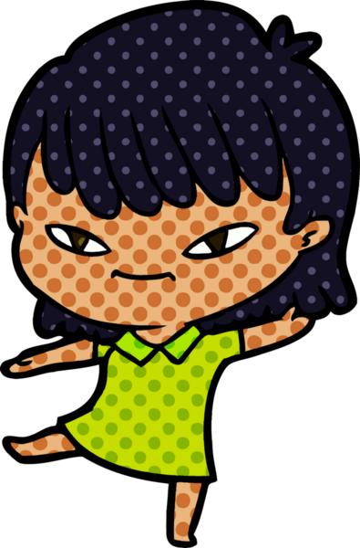 Bir insan tarafından çizilmiş karikatür kadın.