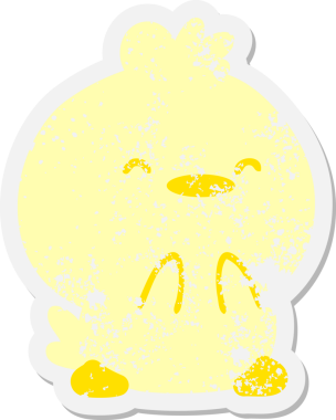 Bir insan tarafından çizilmiş şirin küçük kuş grunge etiketi.