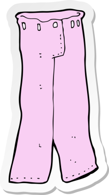 Bir insan tarafından çizilmiş pembe pantolonun çıkartması.