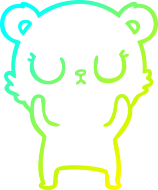 Bir insan tarafından çizilmiş barışçıl bir ayının soğuk gradyan çizgisi.