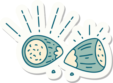 Bir insan tarafından çizilmiş dövme stili fındık çıkartması.