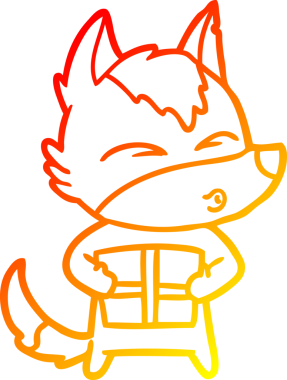 Bir insan tarafından çizilmiş bir Noel Kurdu 'nun sıcak çizgi çizimi.