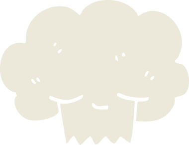 Bir insan tarafından çizilmiş düz renk çizim çizgi film patlama bulutu