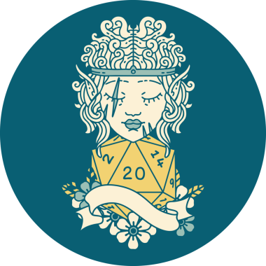 Retro Dövme Tarzı Barbar karakter yüzü Bir insan tarafından çizilmiş doğal yirmi zar ile