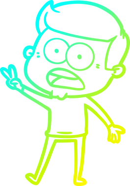 Bir insan tarafından çizilen bir karikatürün soğuk gradyan çizimi.