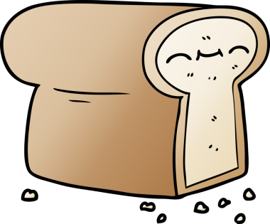 Bir insan tarafından çizilmiş bir somun ekmek.