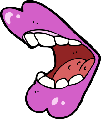 Bir insan tarafından çizilmiş cadılar bayramı ağzı çizgi filmi.