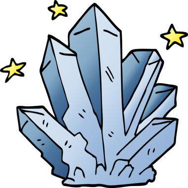 karikatür sihirli kristal bir insan tarafından çizildi