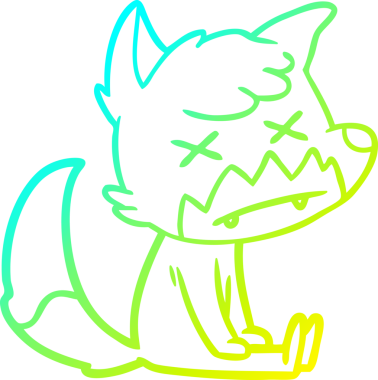 Bir insan tarafından çizilmiş ölü tilki çizgi filmi.