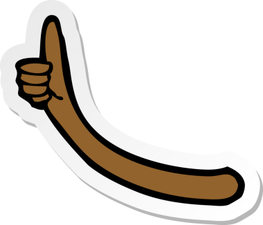 Bir insan tarafından çizilmiş bir karikatür kolunun çıkartması.