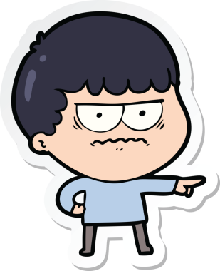 Bir insan tarafından çizilmiş bir karikatür çıkartması.