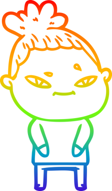 gökkuşağı gradyan çizimi bir insan tarafından çizilmiş bir karikatür kadın