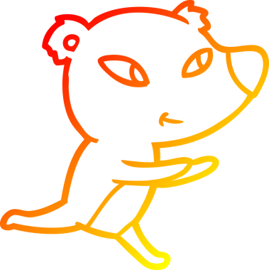 Bir insan tarafından çizilmiş sevimli bir ayının sıcak çizgi çizgisi.