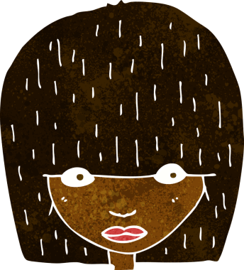 Bir insan tarafından çizilmiş, dik dik bakan bir kadın.