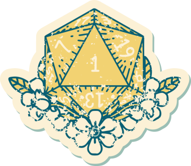 Retro Dövme Tarzı Doğal Zarlar Bir insan tarafından çizilmiş çiçek elementleri ile yuvarlanır