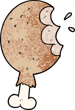 Bir insan tarafından çizilmiş tavuk budu çizgi filmi.