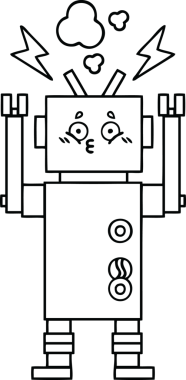 Bir insan tarafından çizilmiş robot çizimi