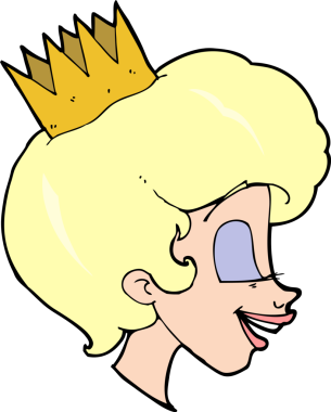 Bir insan tarafından çizilmiş karikatür prensesi