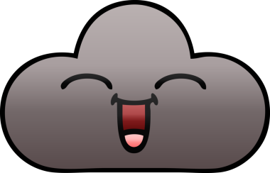 Bir insan tarafından çizilmiş bir fırtına bulutunun gölgelenmiş karikatürü