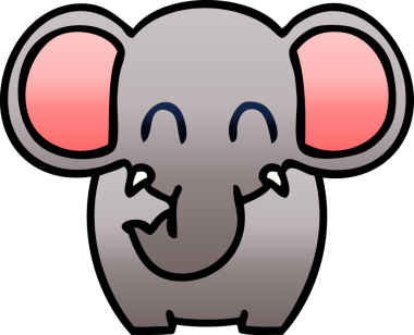 bir insan tarafından çizilmiş gölgelenmiş garip karikatür fili