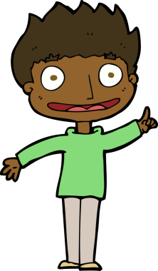 Bir insan tarafından çizilmiş mutlu çocuk çizgi filmi.