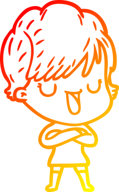 Bir insan tarafından çizilmiş bir karikatür kadın çizimi.