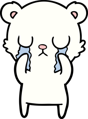 Bir insan tarafından çizilmiş kutup ayısı karikatürü