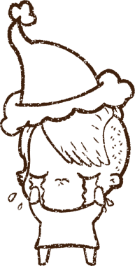 Bir insan tarafından çizilen Noel Kızı Kömür Çizimi