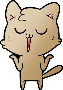 Bir insan tarafından çizilmiş çizgi film kedisi.