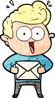 Bir insan tarafından çizilmiş bir zarfla karikatürist.