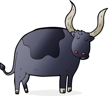 Bir insan tarafından çizilmiş bir öküz.