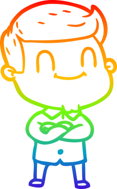 Bir insan tarafından çizilmiş gökkuşağı gradyan çizgi çizimi.