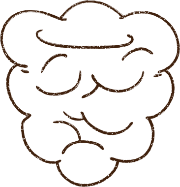 Bir insan tarafından çizilmiş ahududu kömürü.