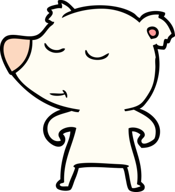 Bir insan tarafından çizilmiş kutup ayısı çizgi filmi.