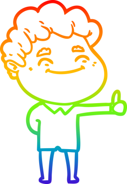 Bir insan tarafından çizilmiş gökkuşağı gradyan çizgi çizimi.