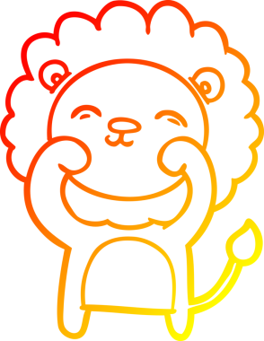 Bir insan tarafından çizilmiş karikatür aslanının sıcak çizgi çizimi