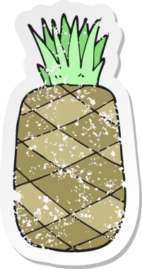 Bir insan tarafından çizilmiş bir ananas çizgi filminin gerilimli yapıştırması.