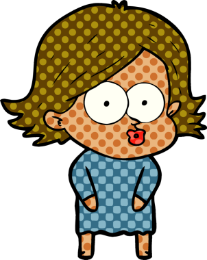 Çizgi film kızı somurtuyor bir insan tarafından