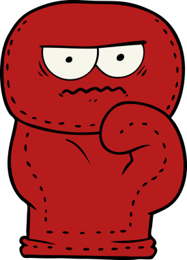 Bir insan tarafından çizilmiş bir boks eldiveni.