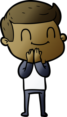 Bir insan tarafından çizilmiş çizgi film dostu bir adam.