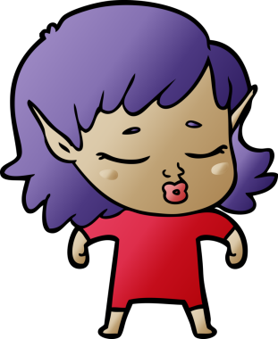 Bir insan tarafından çizilmiş güzel elf kızı.