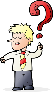 Bir insan tarafından çizilmiş sorular soran çizgi film çocuğu.