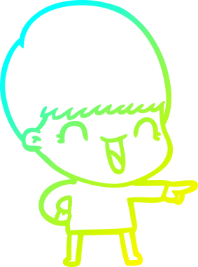 Bir insan tarafından çizilmiş mutlu çizgi film çocuğu çizimi.